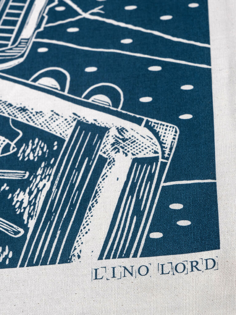 Four Boats from Above Organic Cotton Tea Towel - Image 4