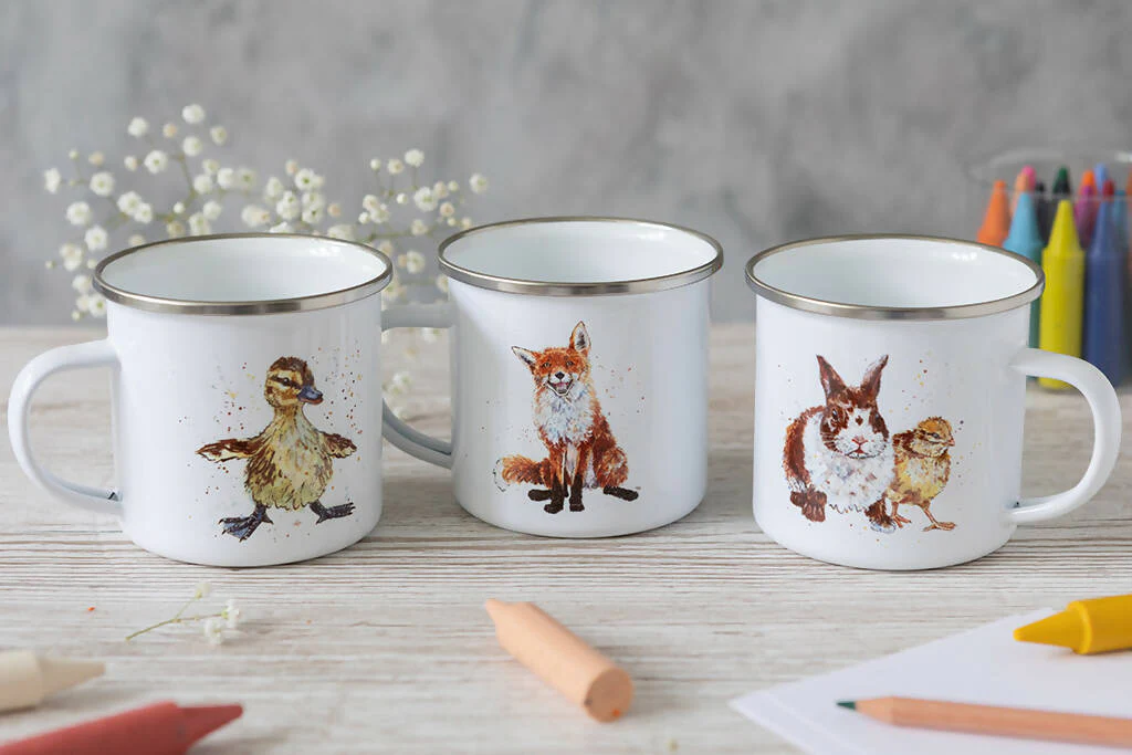 Fox Enamel Mug in White - Image 3