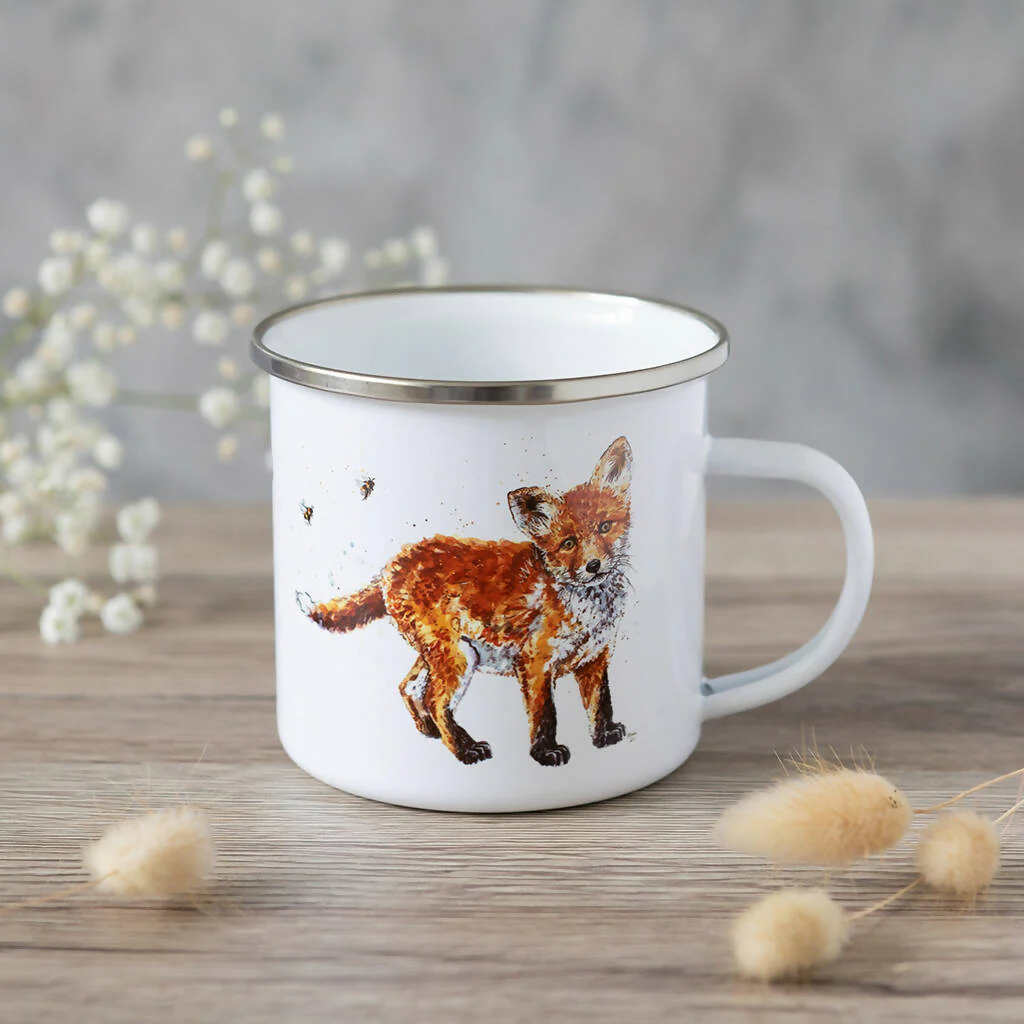 Fox Enamel Mug in White - Image 4