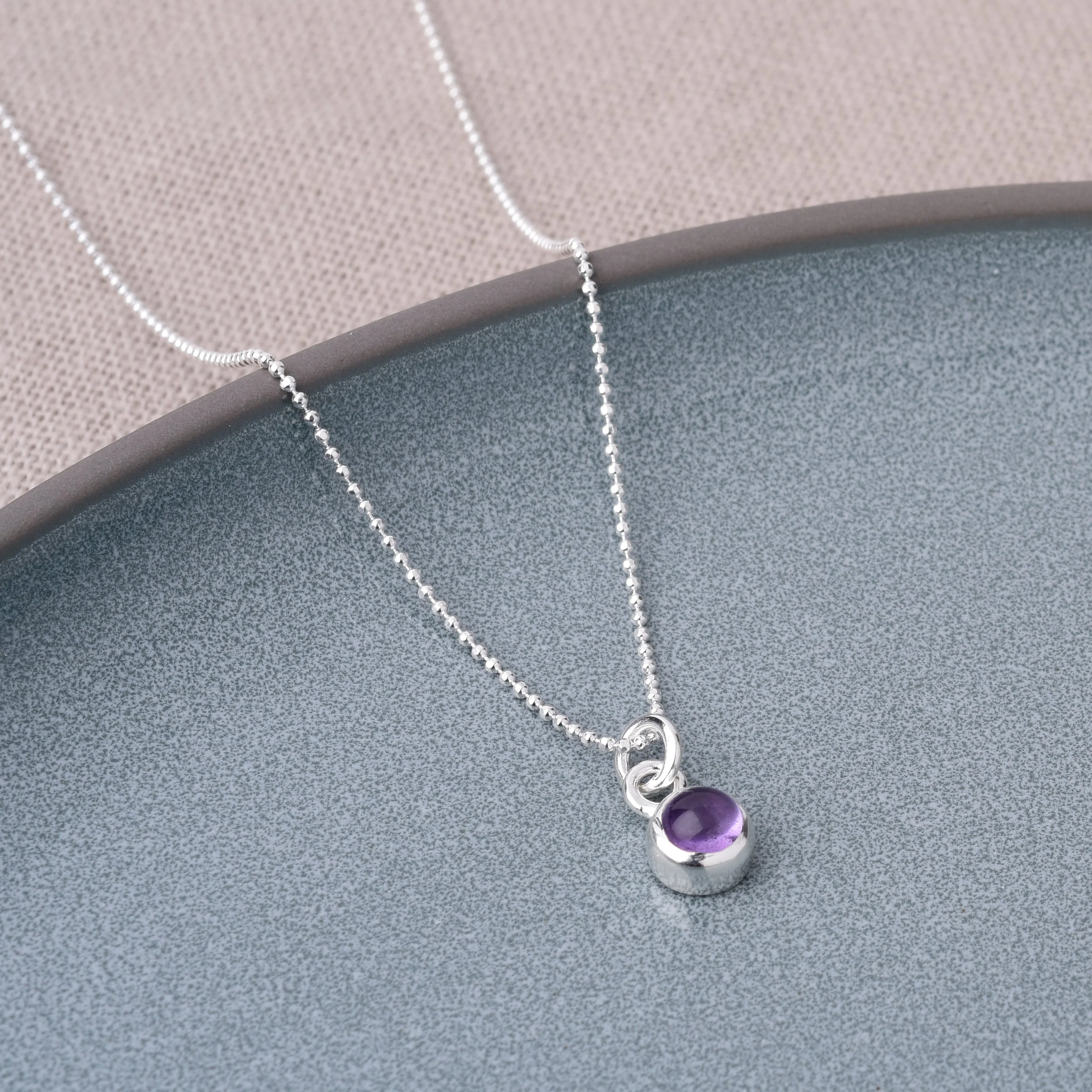 Gem Dot Birthstone Necklace February - Image 2