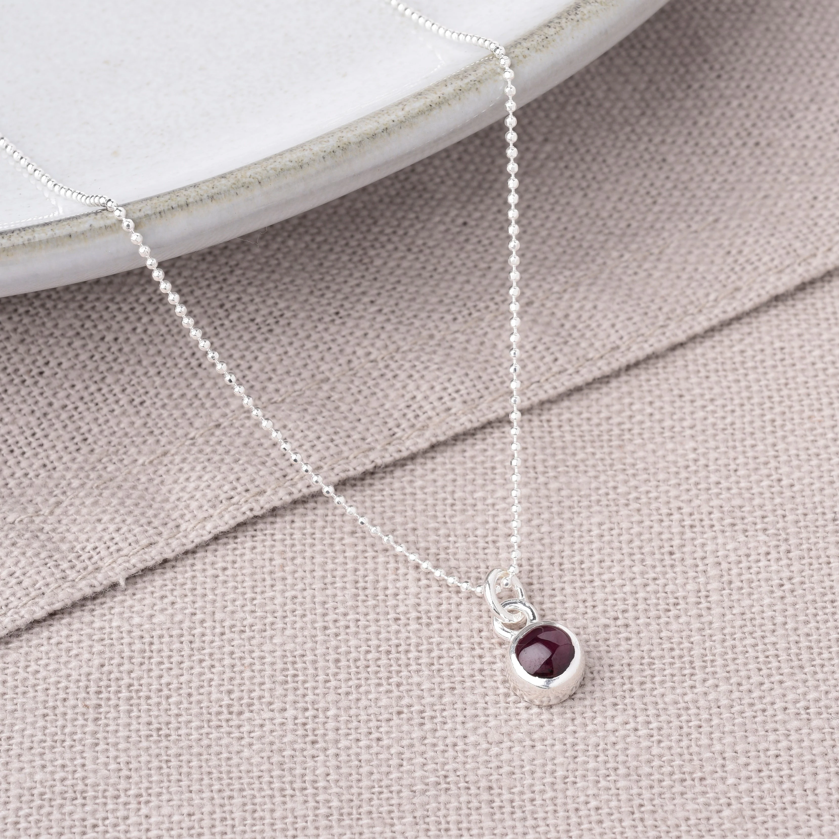 Gem Dot Birthstone Necklace January - Image 2