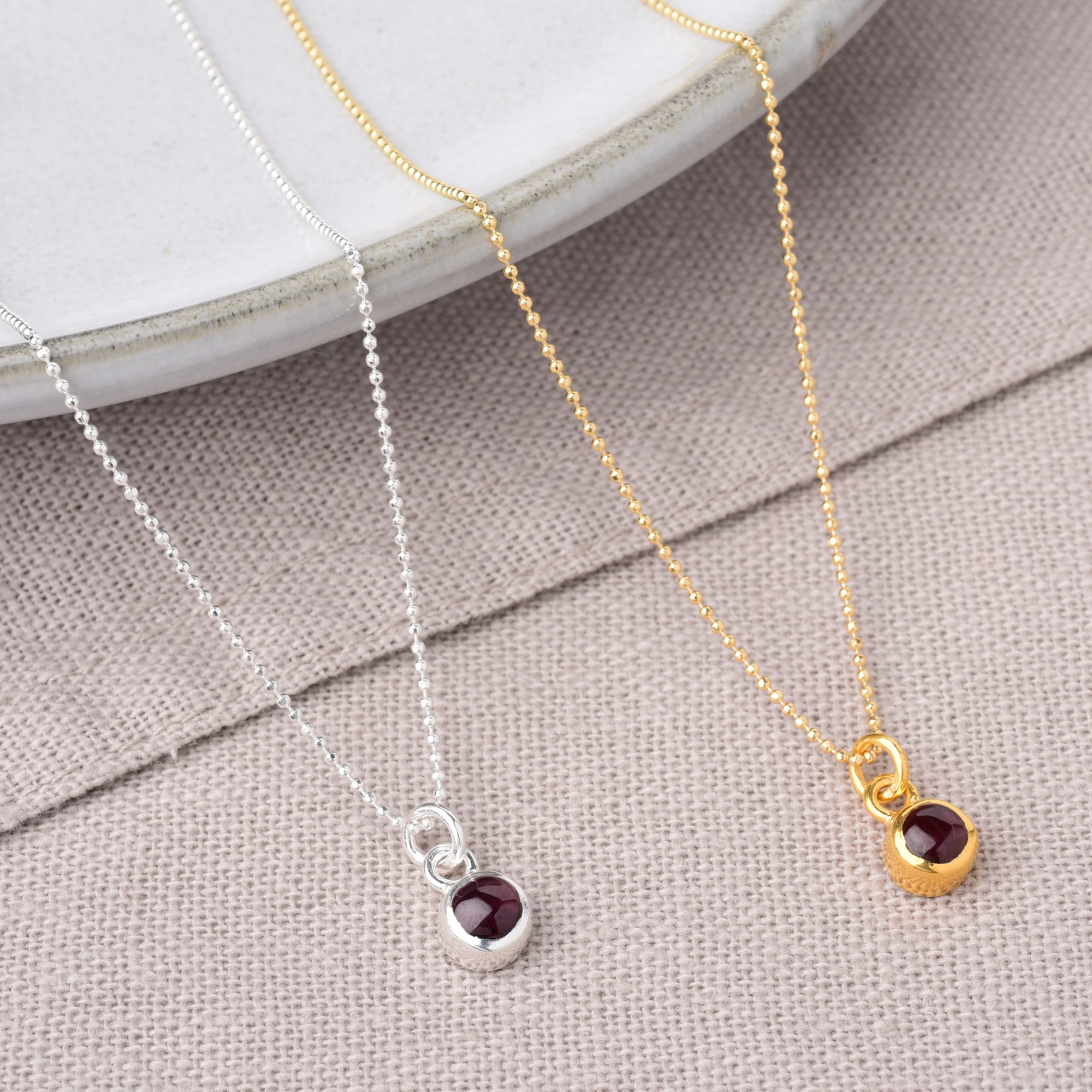 Gem Dot Birthstone Necklace January - Image 3