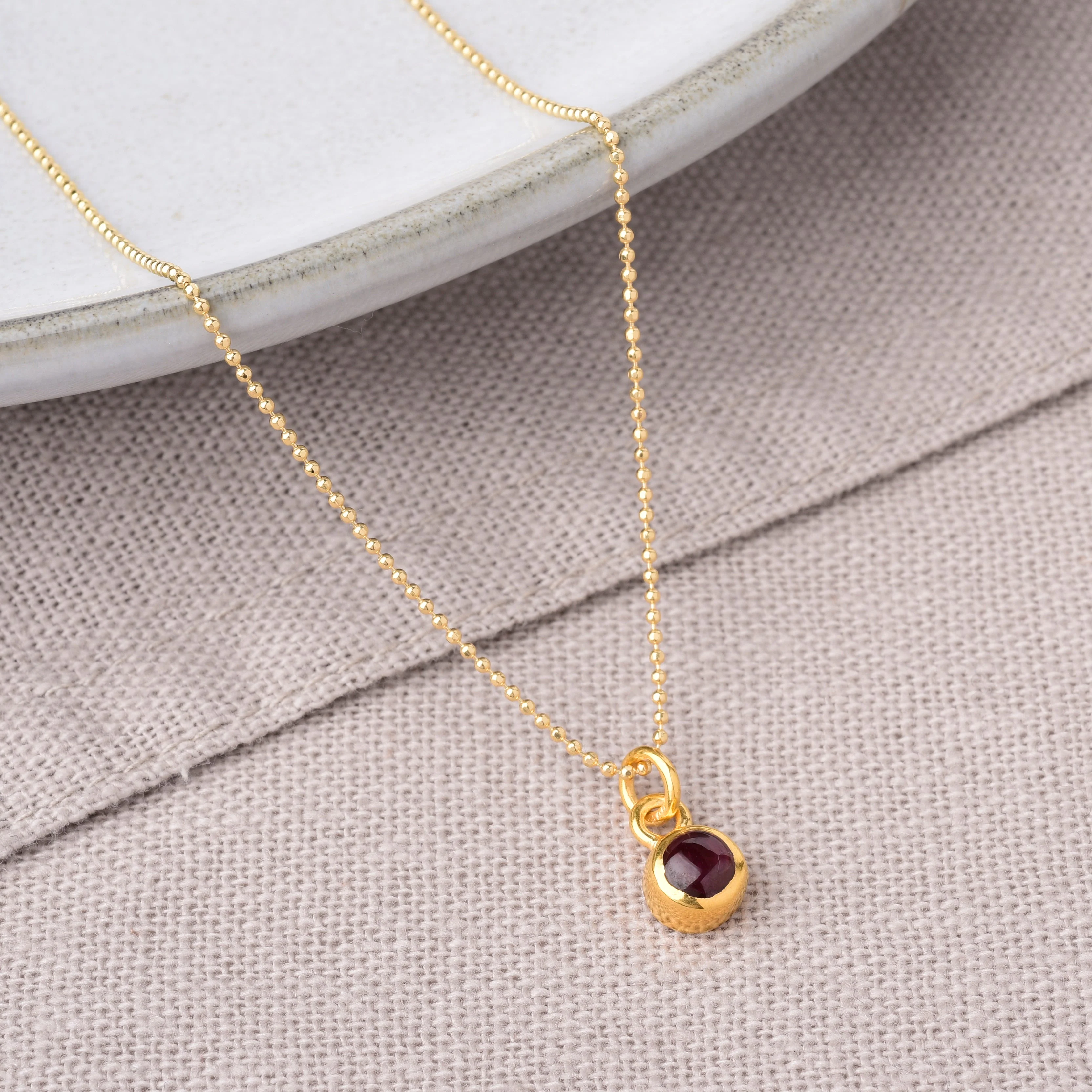 Gem Dot Birthstone Necklace January - Image 5