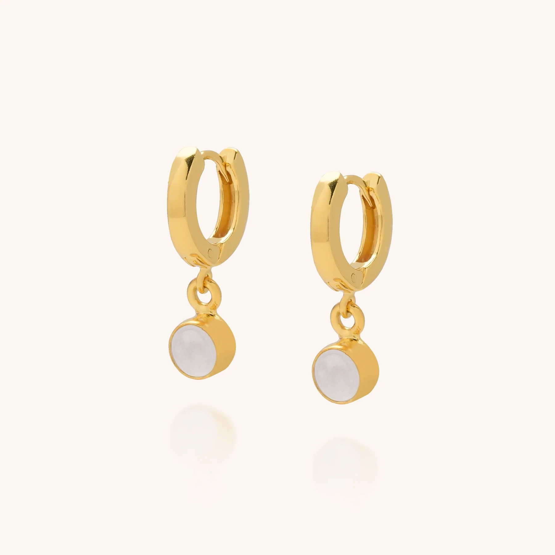 Gem Hoop Birthstone Earrings April - Image 2