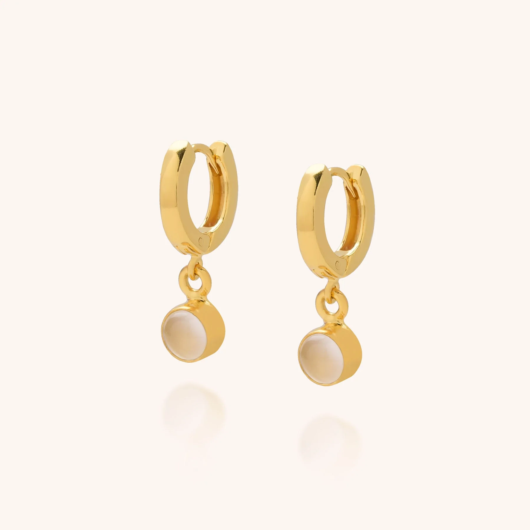Gem Hoop Earrings - June Birthstone - Image 2