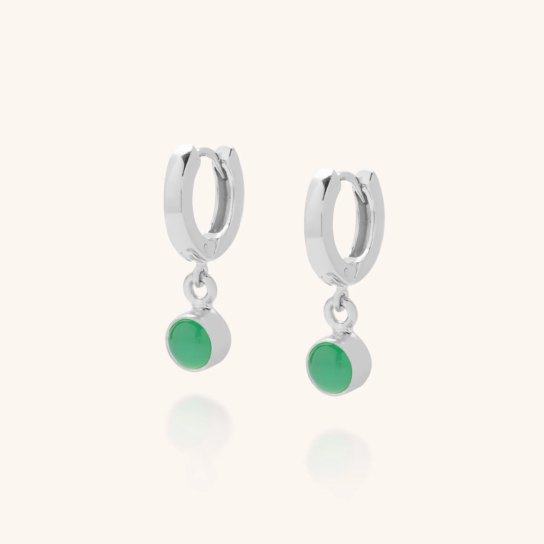 Gem Hoop Earrings - May Birthstone