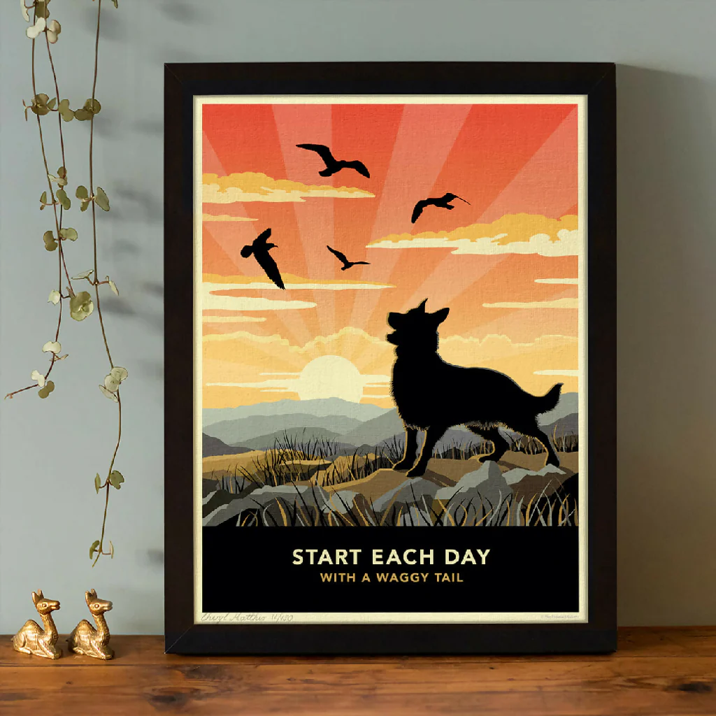 GERMAN SHEPHERD ‘WAGGY TAILS’ LIMITED EDITION ART PRINT