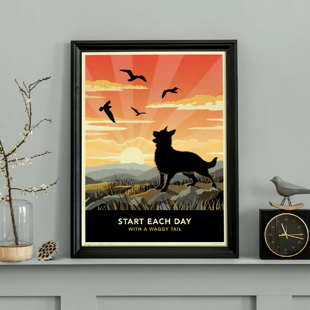 GERMAN SHEPHERD ‘WAGGY TAILS’ LIMITED EDITION ART PRINT - Image 3