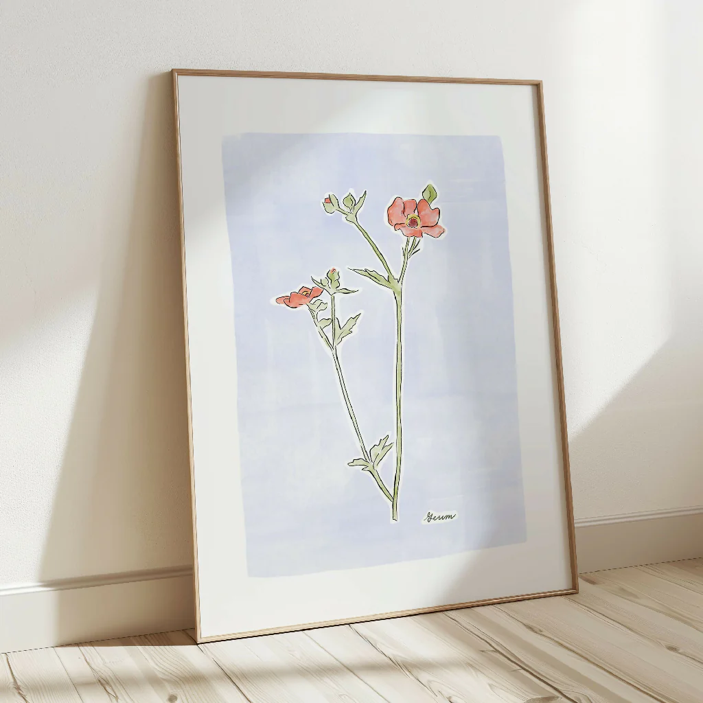 Geum Flower Illustration Print - Image 2