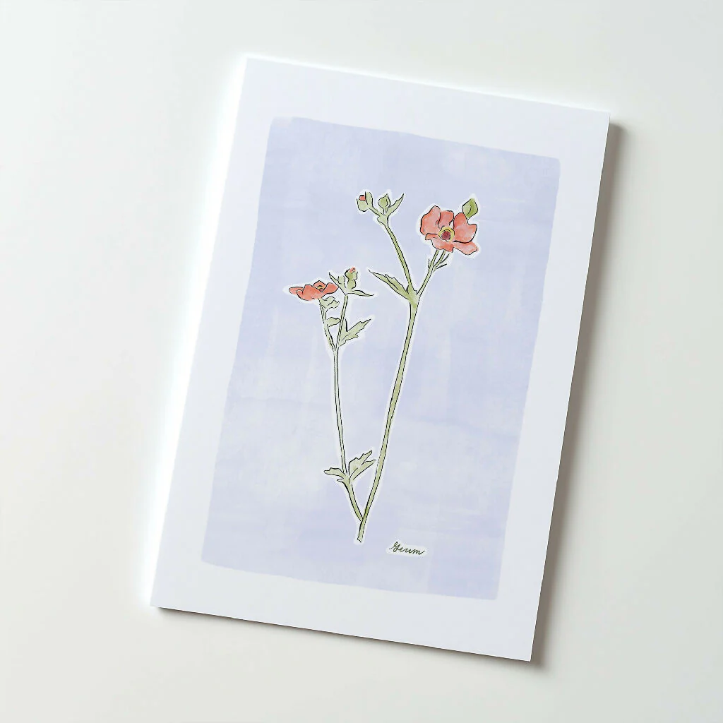 Geum Flower Illustration Print - Image 3