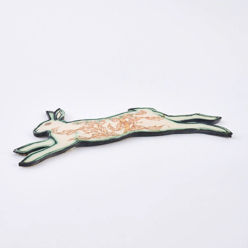 Gibbous Moon Phase Hare Hanging Ceramic Decoration - Image 2