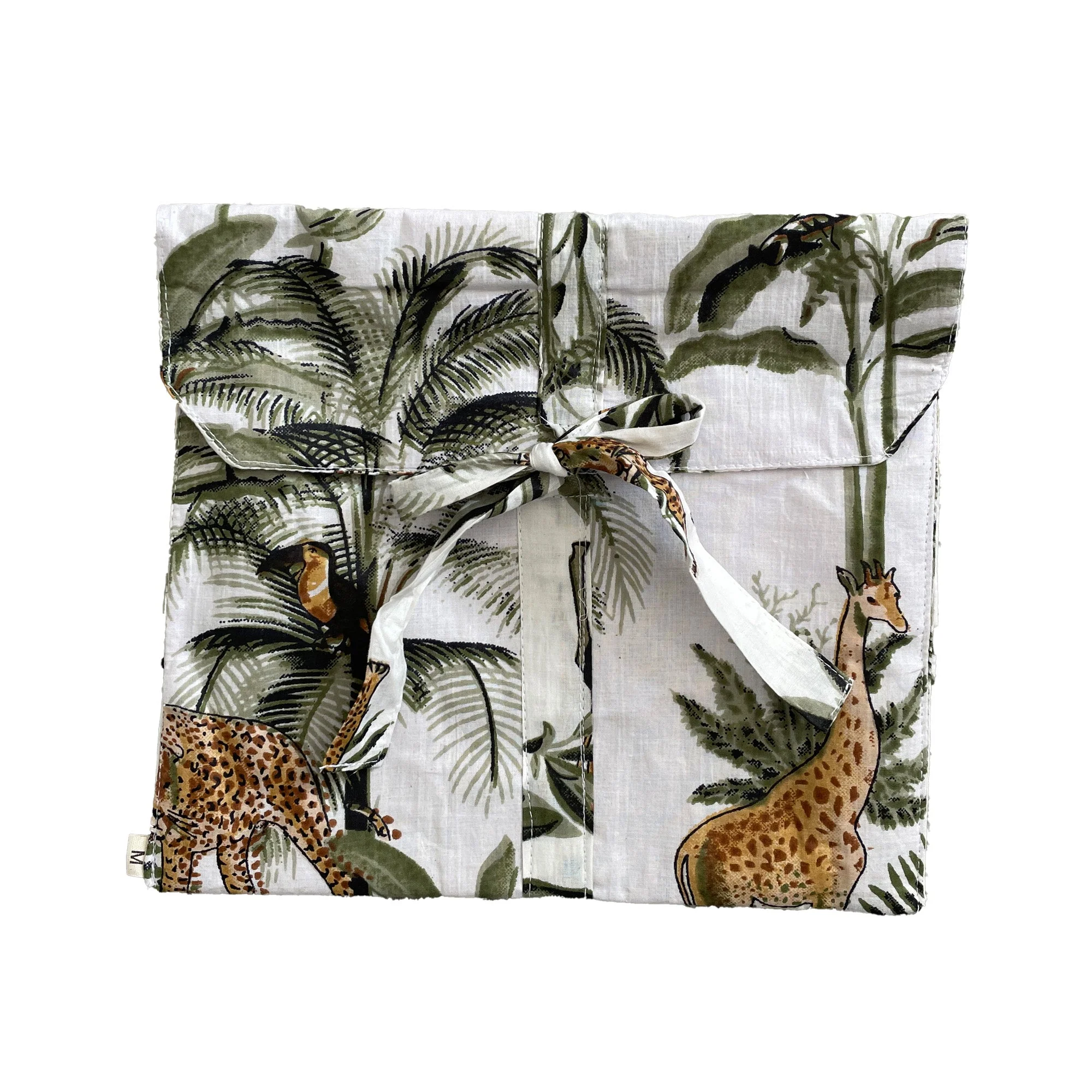 Giraffe Print 100% Cotton Long Pyjama Set in White - Image 4
