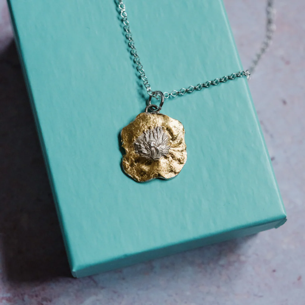 Gold Buttercup Flower Necklace