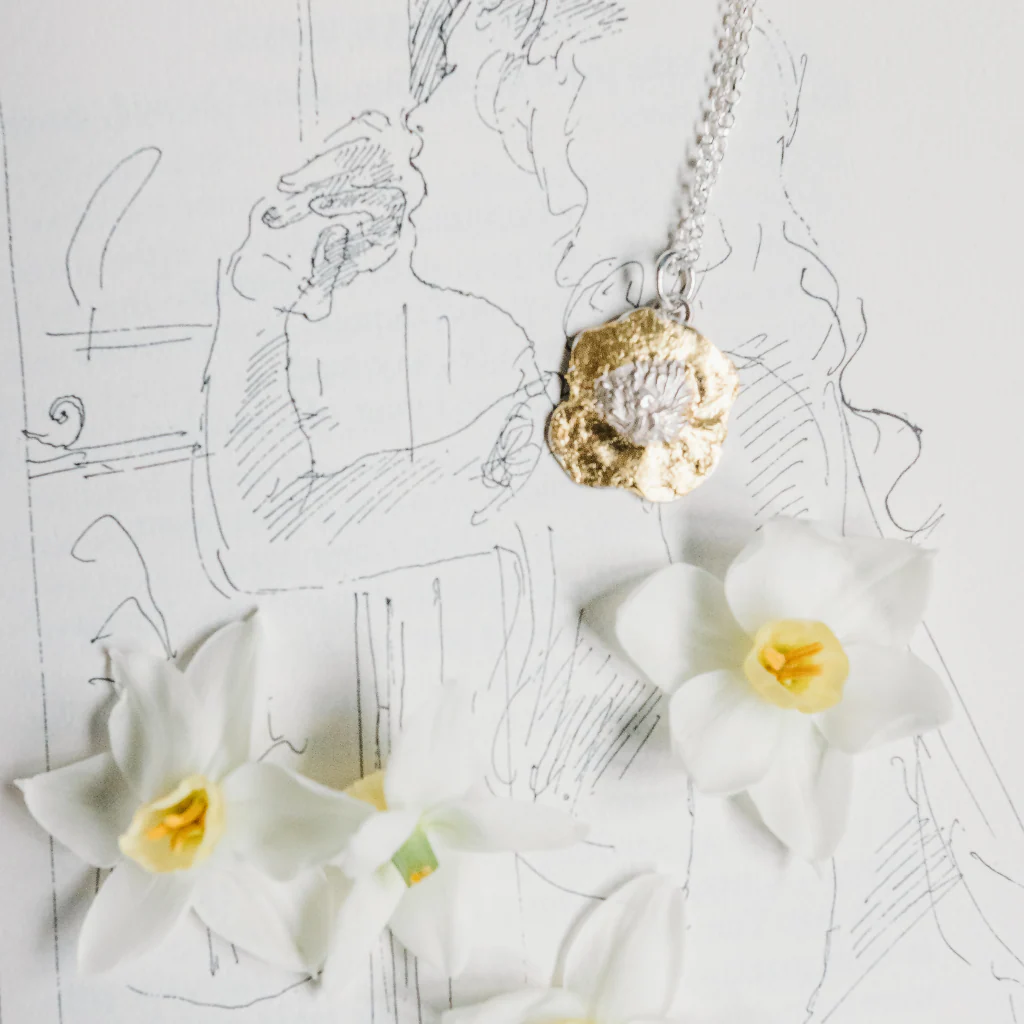 Gold Buttercup Flower Necklace - Image 2