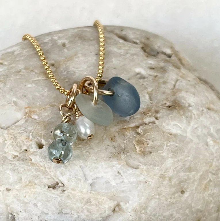A Gold Filled Coastal Inspired Cluster Charm Necklace
