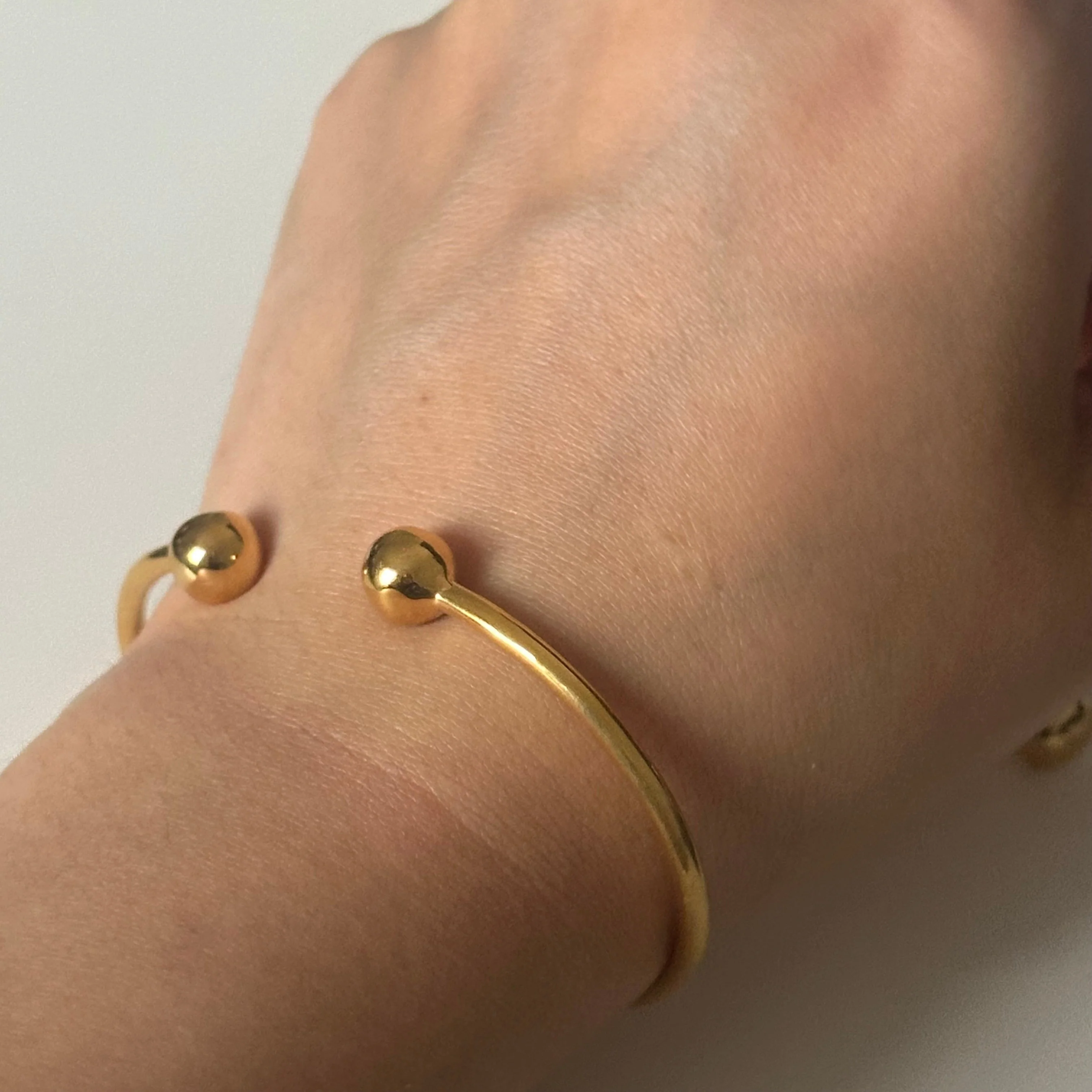 Gold Plated Sterling Silver Cuff with Spheres