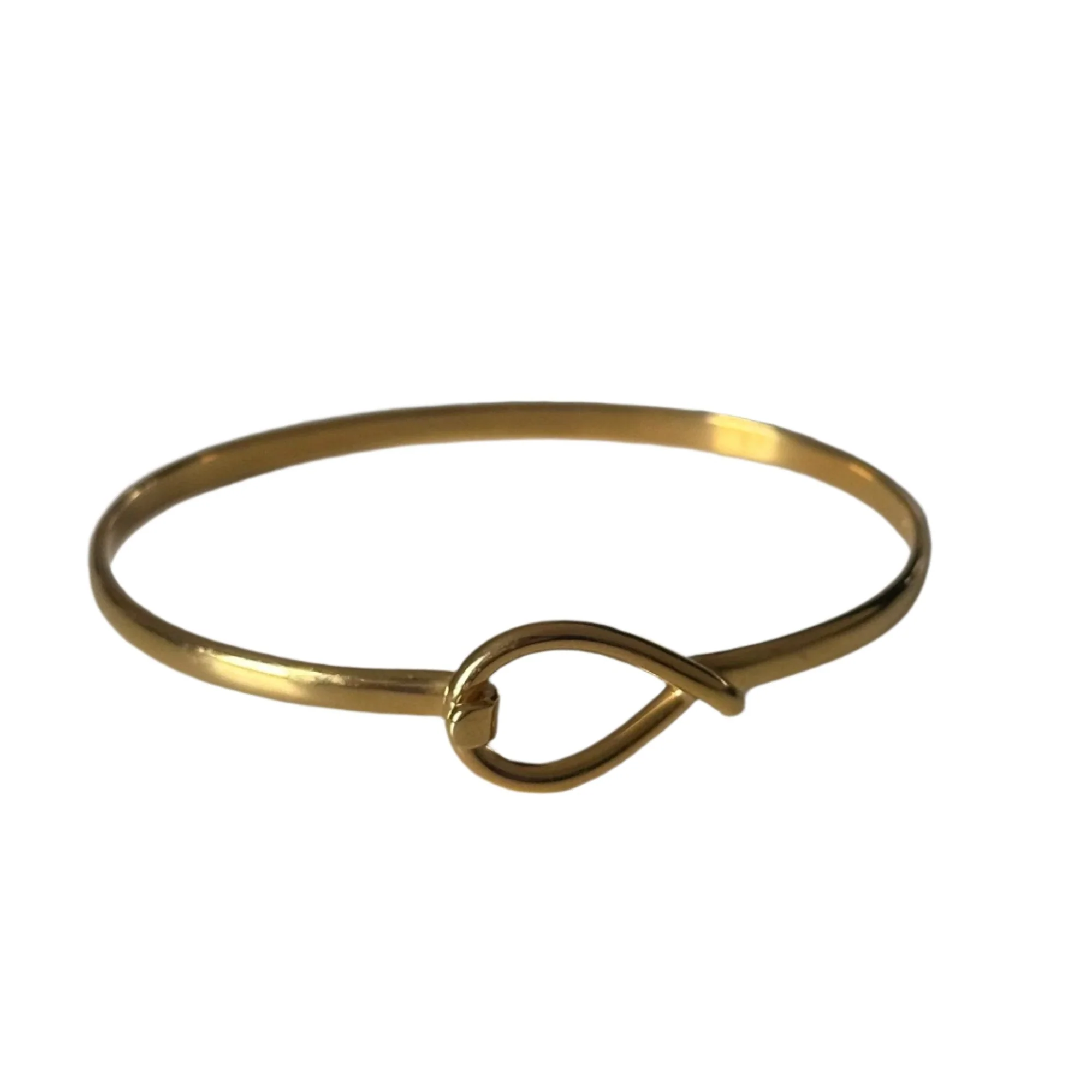 Gold Plated Sterling Silver Loop and Hook Bracelet - Image 2