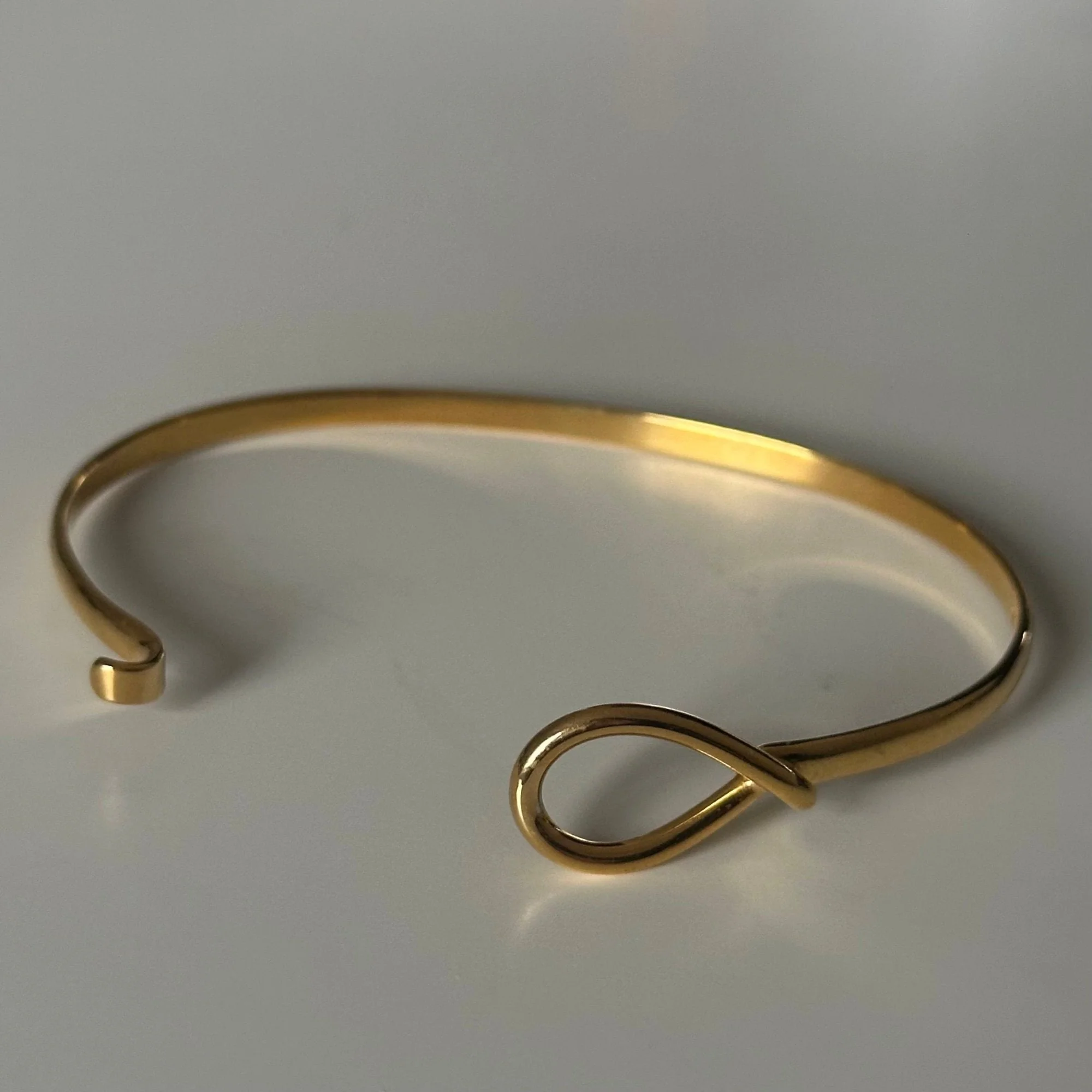 Gold Plated Sterling Silver Loop and Hook Bracelet - Image 4