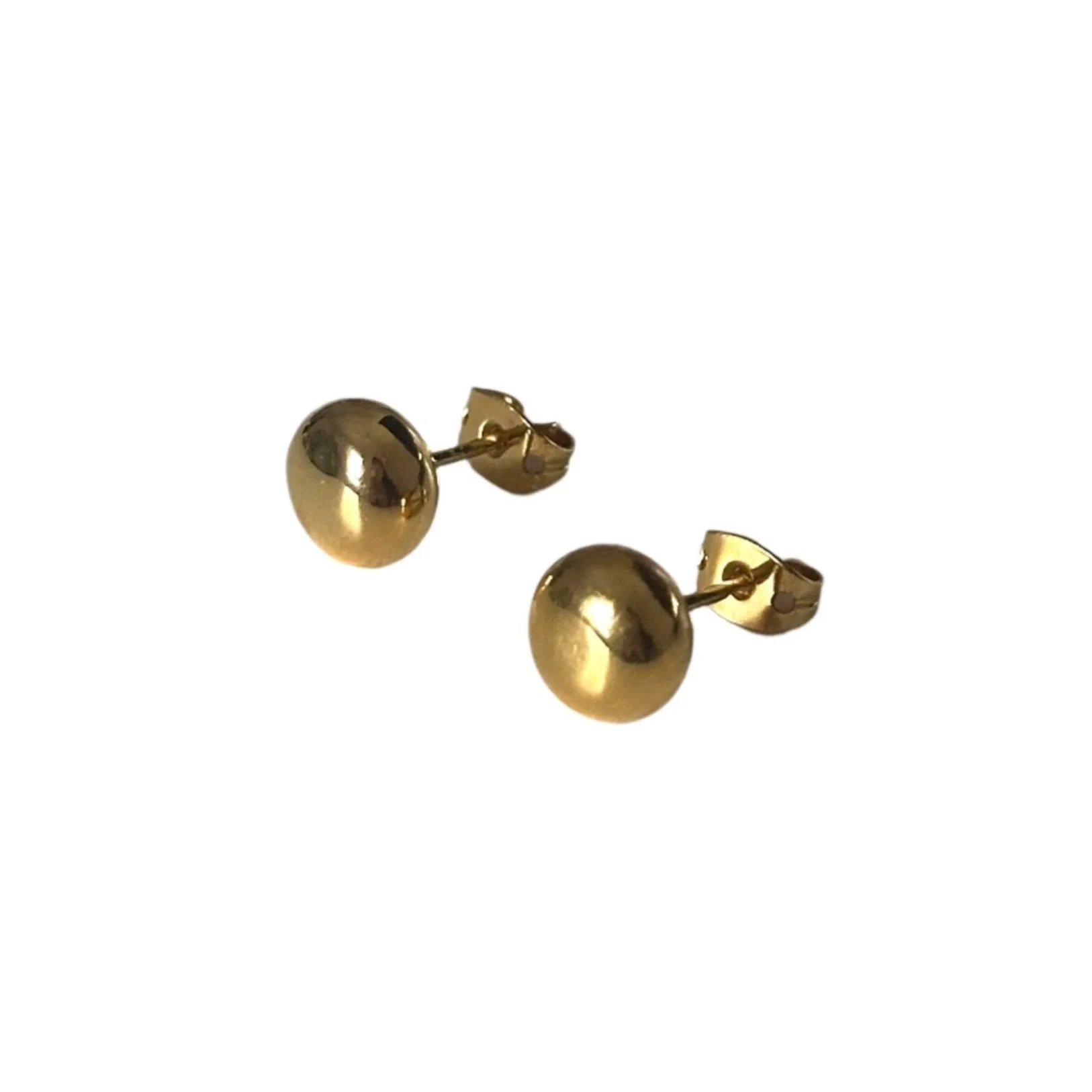 Gold Plated Sterling Silver Rounded Button Studs - Image 2