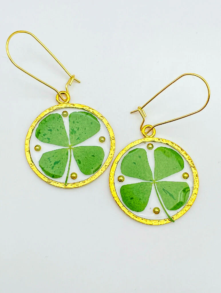 Good luck earrings with four-leaf clovers - Image 2