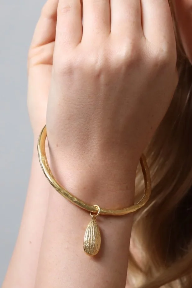 Hammered Almond Bangle - Image 2