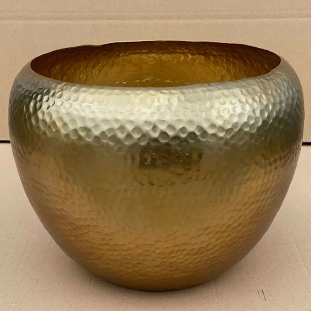 Hammered Gold Aluminum Planter - Babul