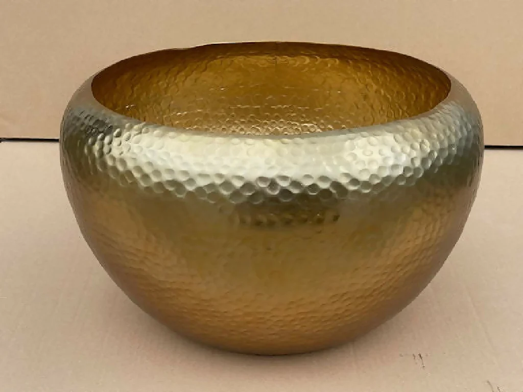 Hammered Gold Aluminum Planter - Babul - Image 2