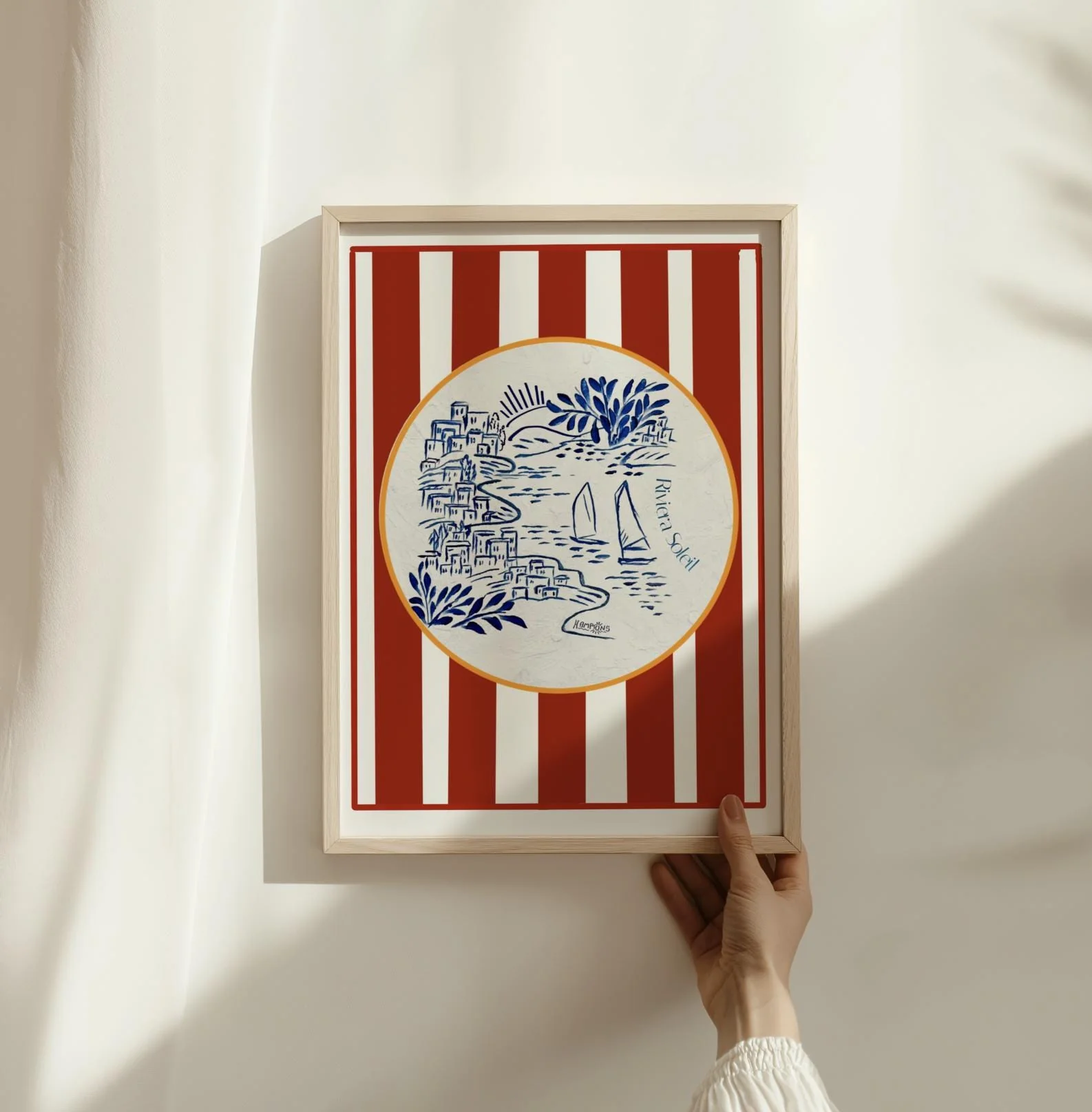 Hamptons Art Print Coastal Wall Art Sailboat Illustration Beach House Decor Nautical Art - Image 5