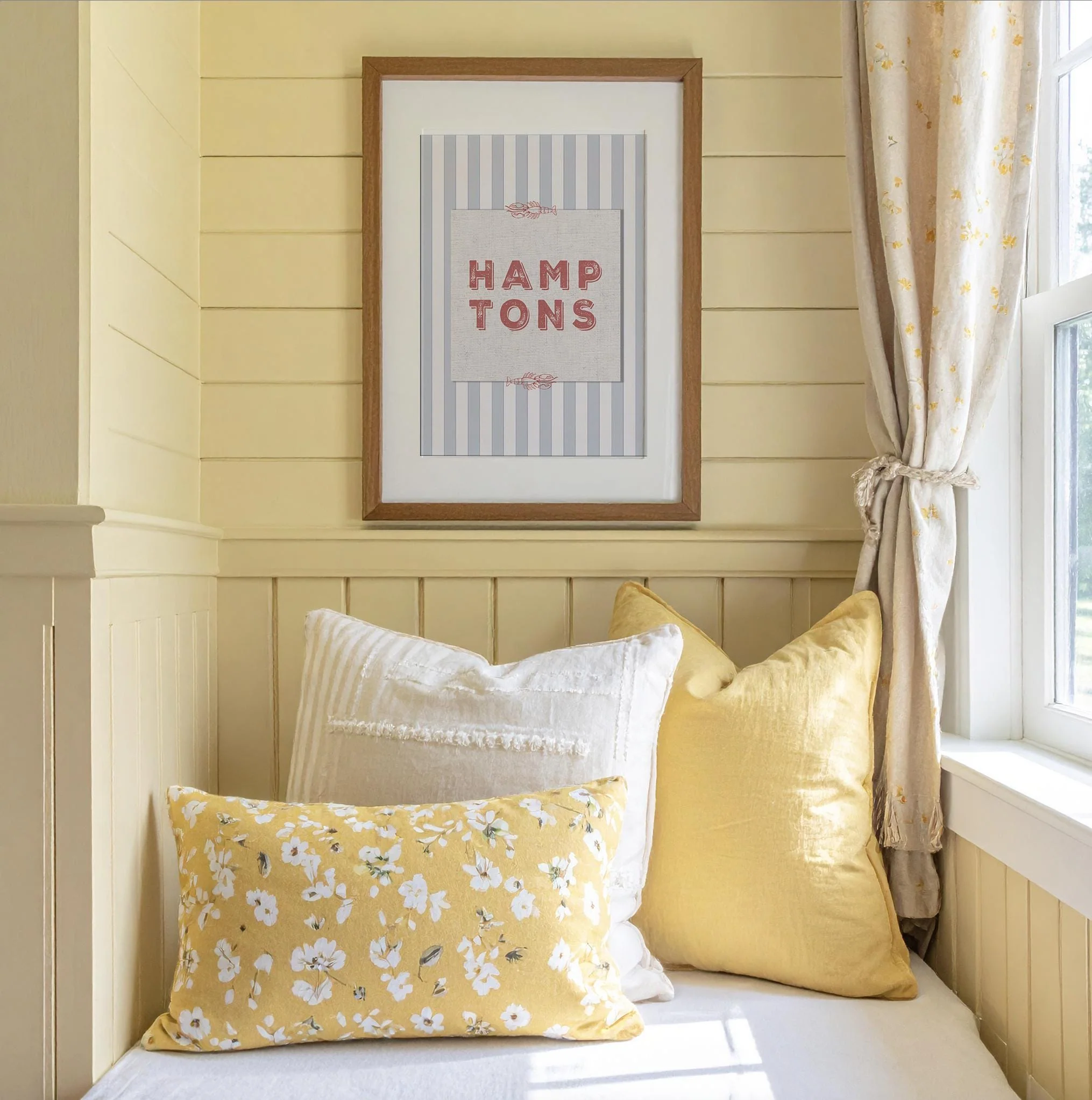 Hamptons Print Striped Coastal Wall Decor Travel Artwork Preppy Wall Art - Image 5
