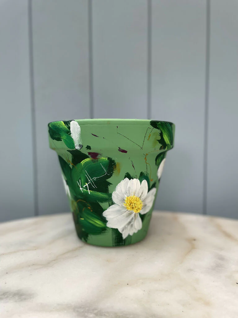 'What a Day' Collection Hand-Painted Interior Terracotta Plant Pot - Image 2