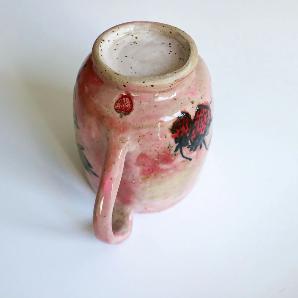 Handmade Ceramic Mug in Strawberry Design - Image 7
