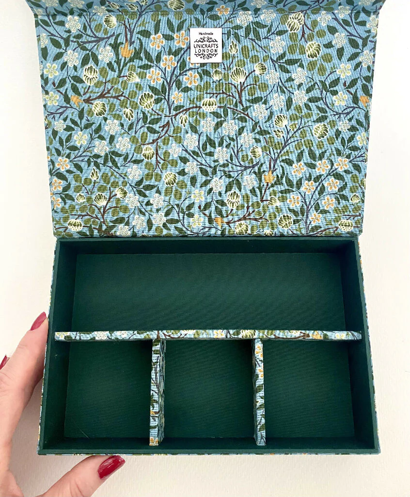 Handmade Clover Garden Box | William Morris Fabric Organiser with Magnetic Closure - Image 5