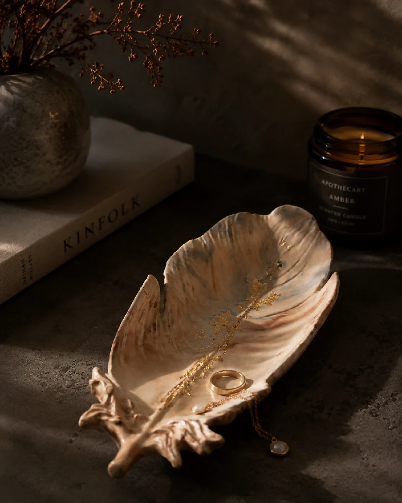 Handmade Eco Resin Angel Feather Trinket Dish - Image 2