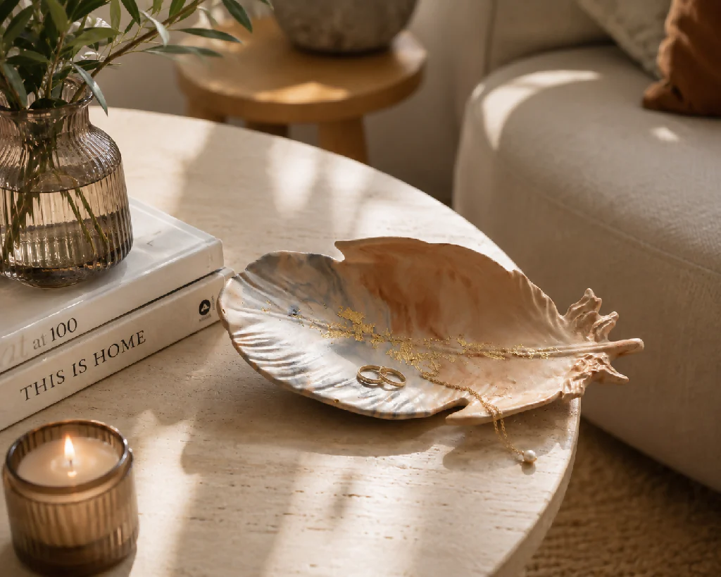 Handmade Eco Resin Angel Feather Trinket Dish - Image 6