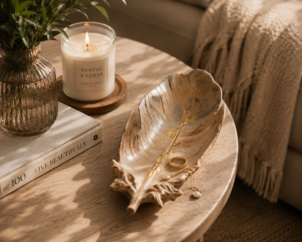 Handmade Eco Resin Angel Feather Trinket Dish - Image 8