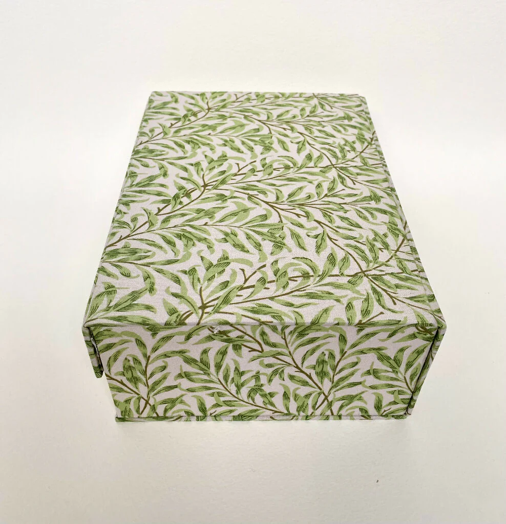 Handmade Green Willow Memory Box | William Morris Fabric Keepsake Box with Magnetic Closure - Image 14