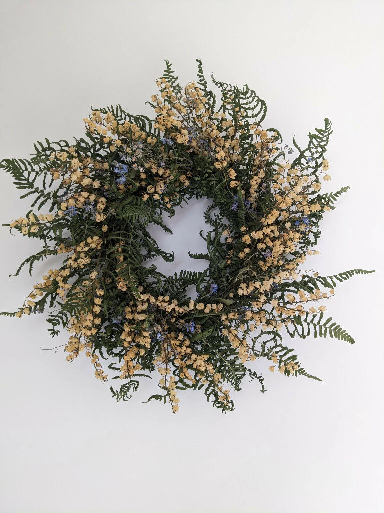 Handmade Lily of the Valley Dried Flower Wreath