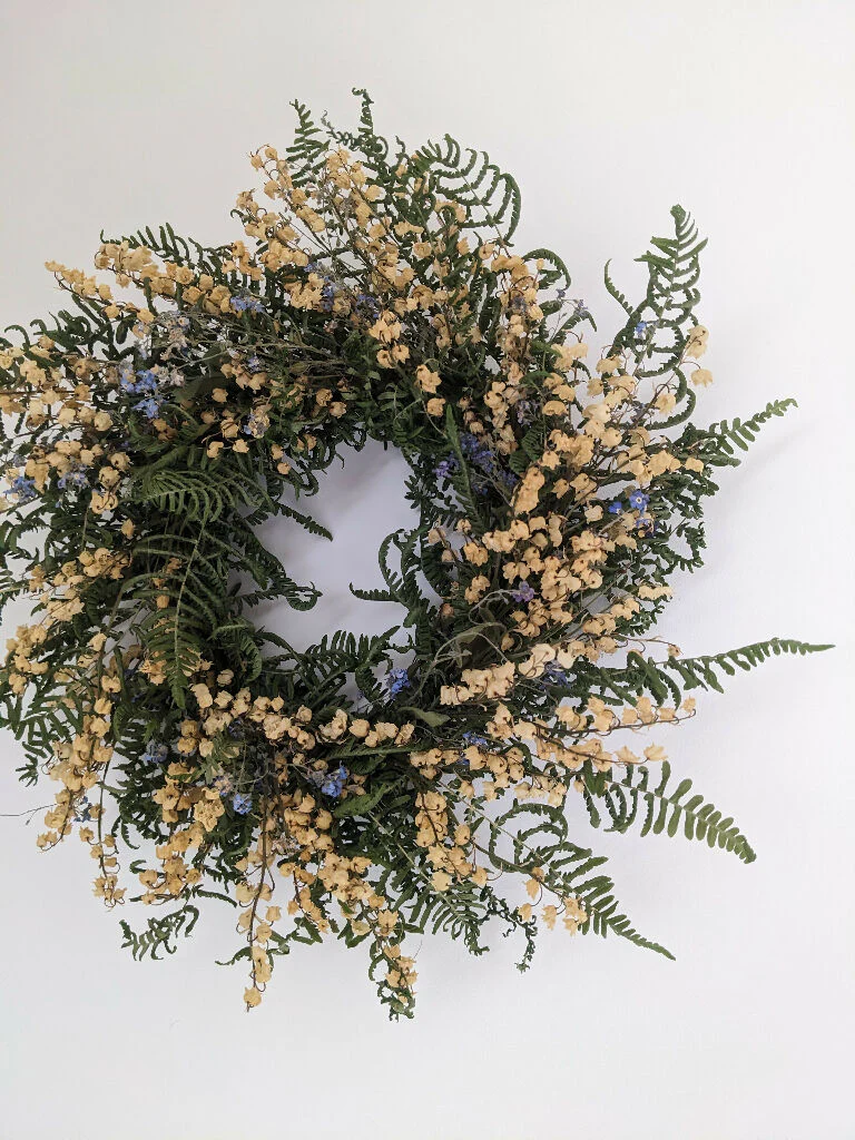 Handmade Lily of the Valley Dried Flower Wreath - Image 3