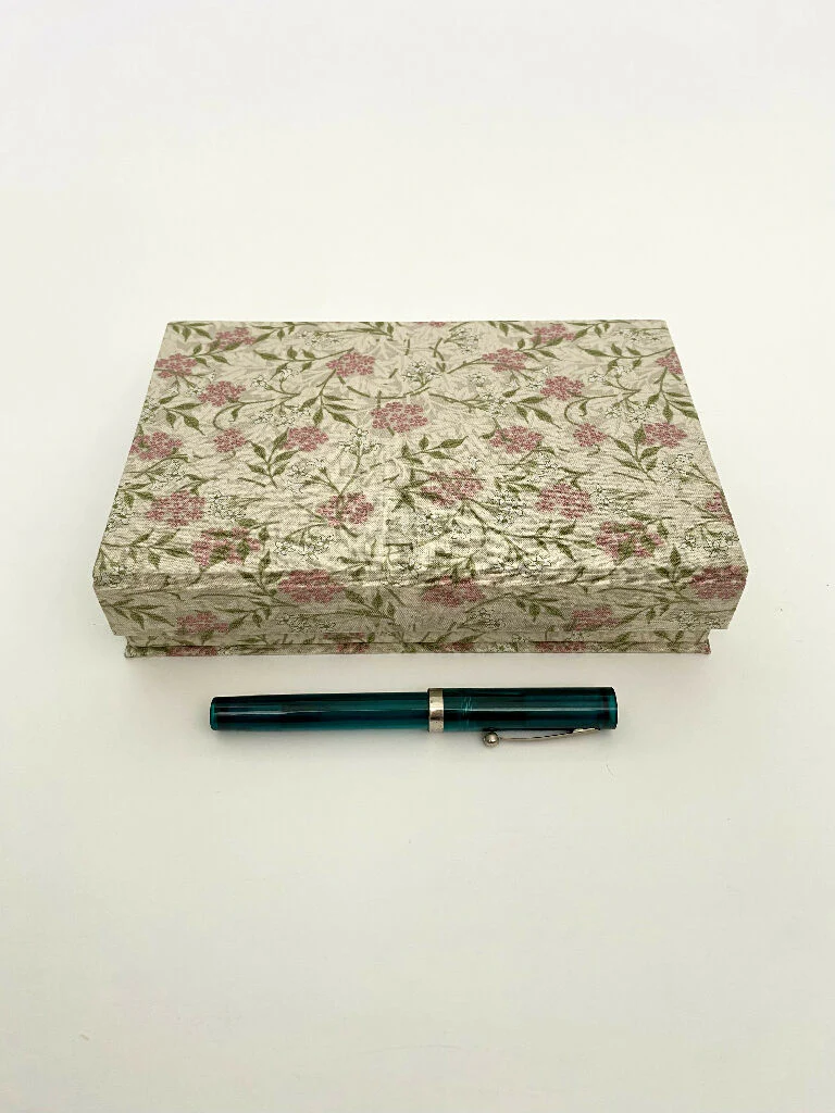 Handmade Pink Jasmine Keepsake Box | Willing Morris Fabric Organiser with Magnetic Closure - Image 6