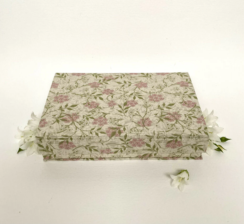 Handmade Pink Jasmine Keepsake Box | Willing Morris Fabric Organiser with Magnetic Closure - Image 8