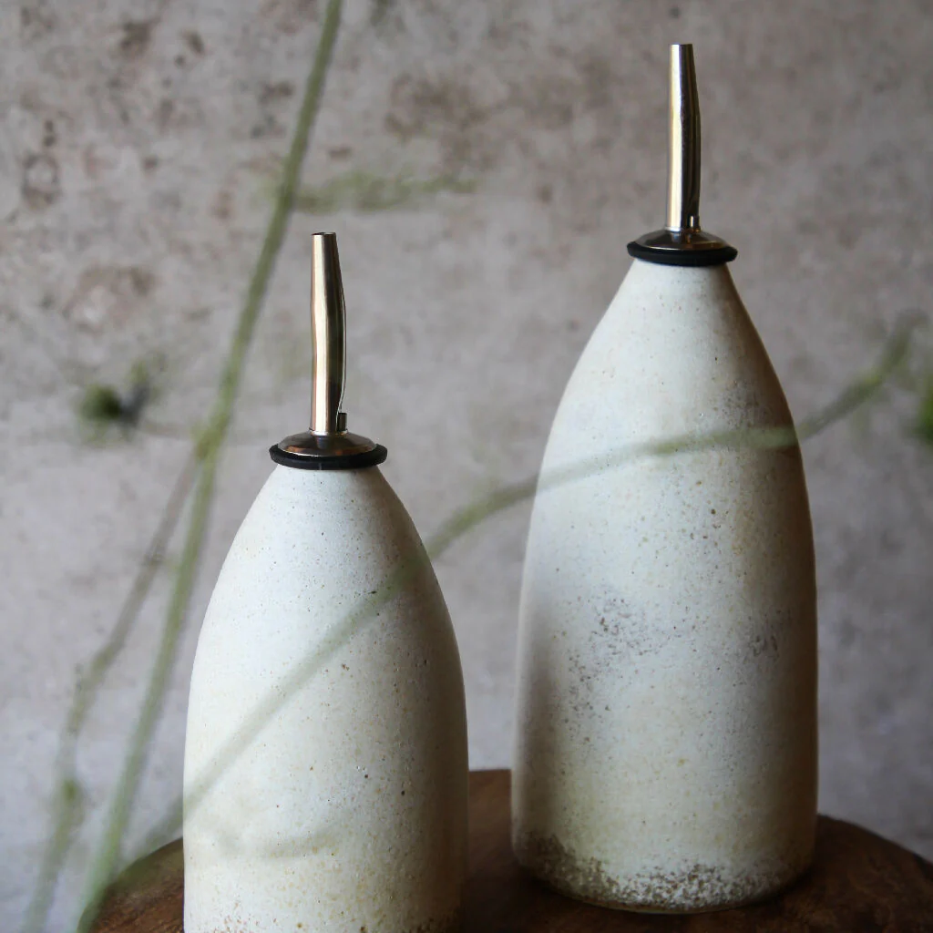 Handmade Stoneware Olive Oil Bottle 300ml. Rustic Kitchen Accessory - Image 12