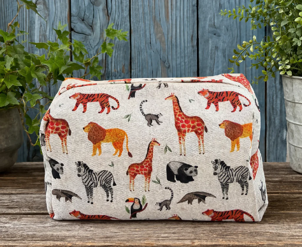 Handmade Wildlife Boxy Fabric Washbag