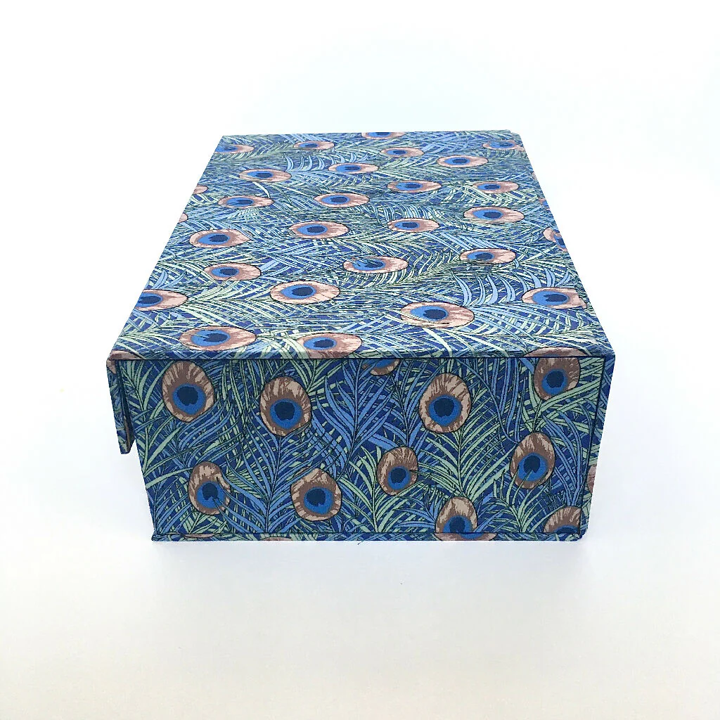 Handmade William Morris Peacock Memory Box | Fabric Keepsake Organiser - Image 9