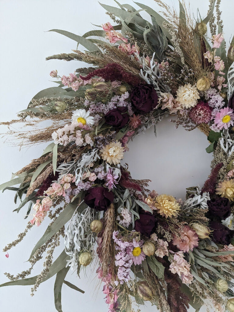 Handmade Wreath made from Naturally Dried flowers Including Roses - Image 3