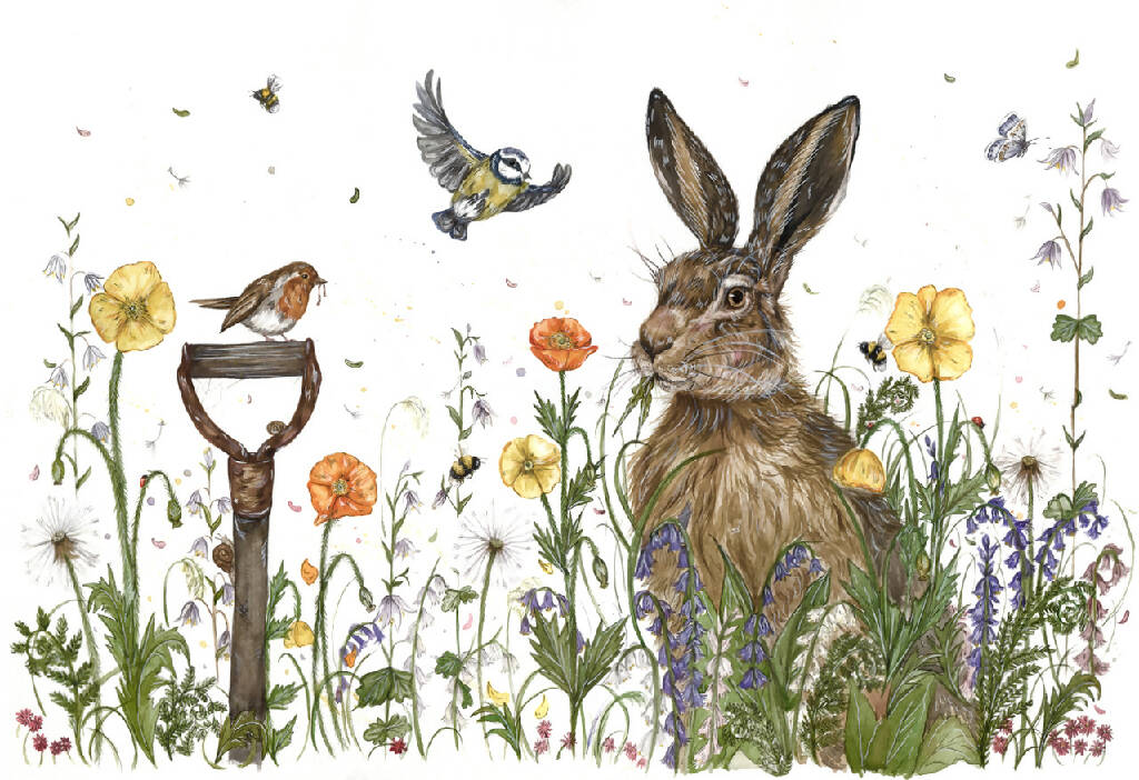Hare and Garden Birds 'The Hare Garden' Limited Edition Print - Image 3