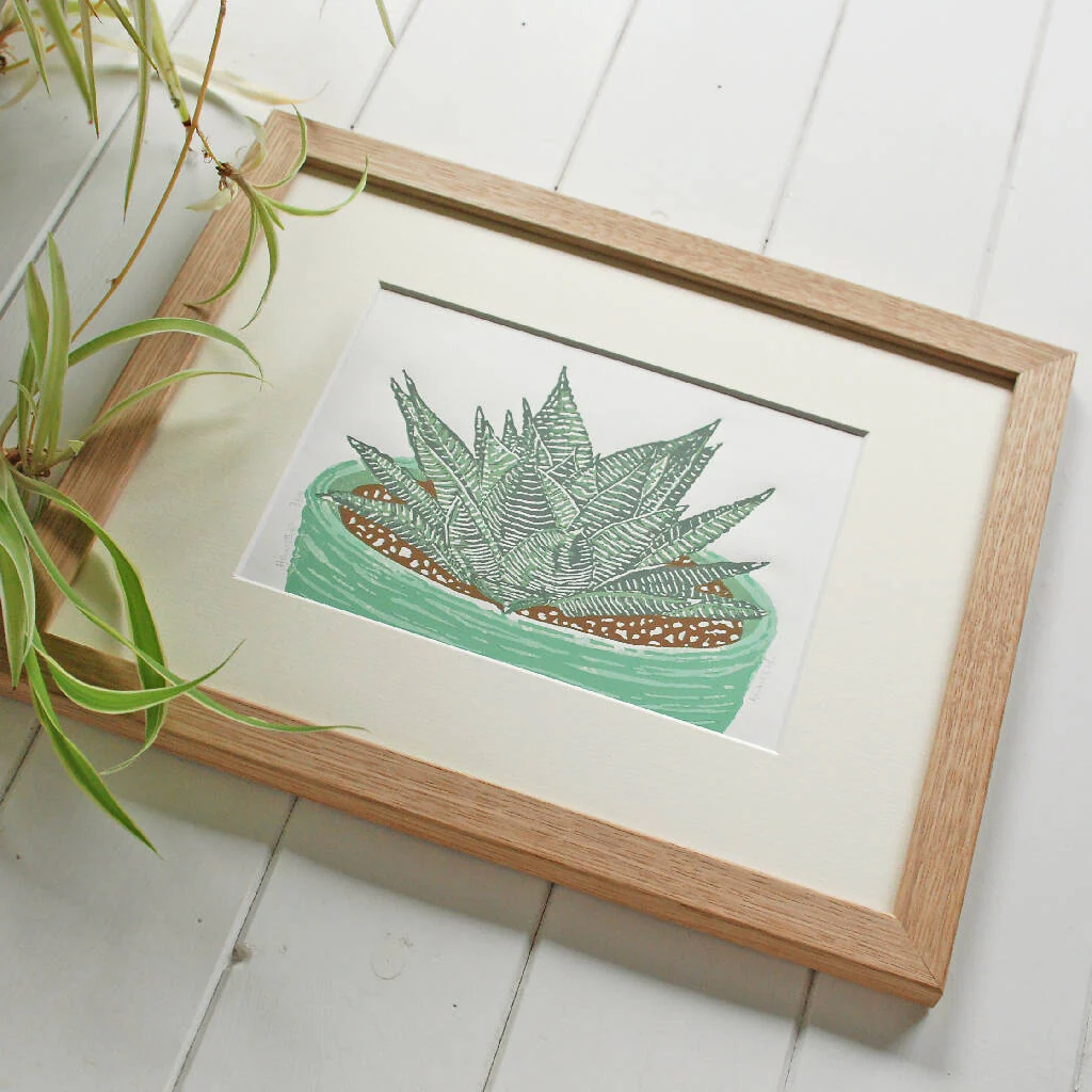 Haworthia - Limited Edition - Original Linocut Print