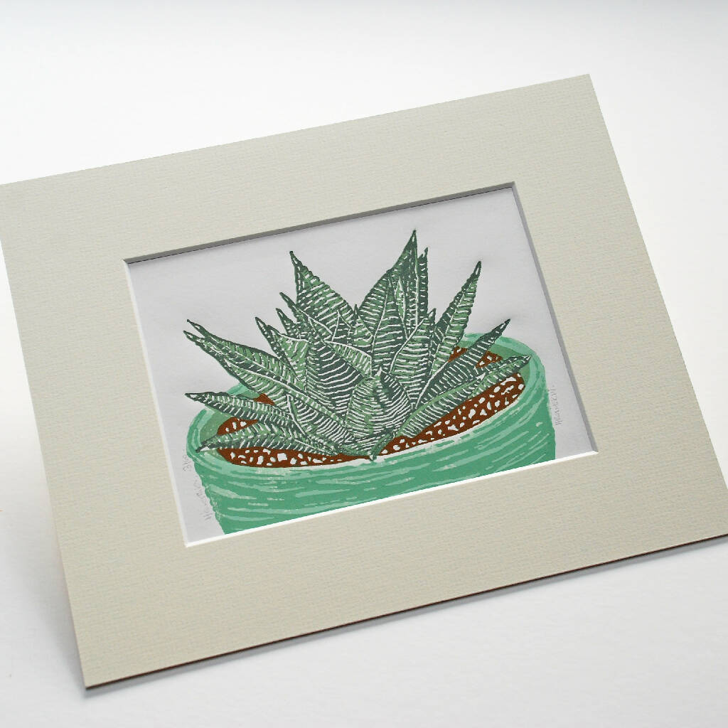 Haworthia - Limited Edition - Original Linocut Print - Image 2