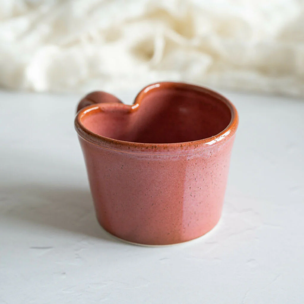 Heart Shaped Wheel-Thrown Stoneware Mug - Image 2
