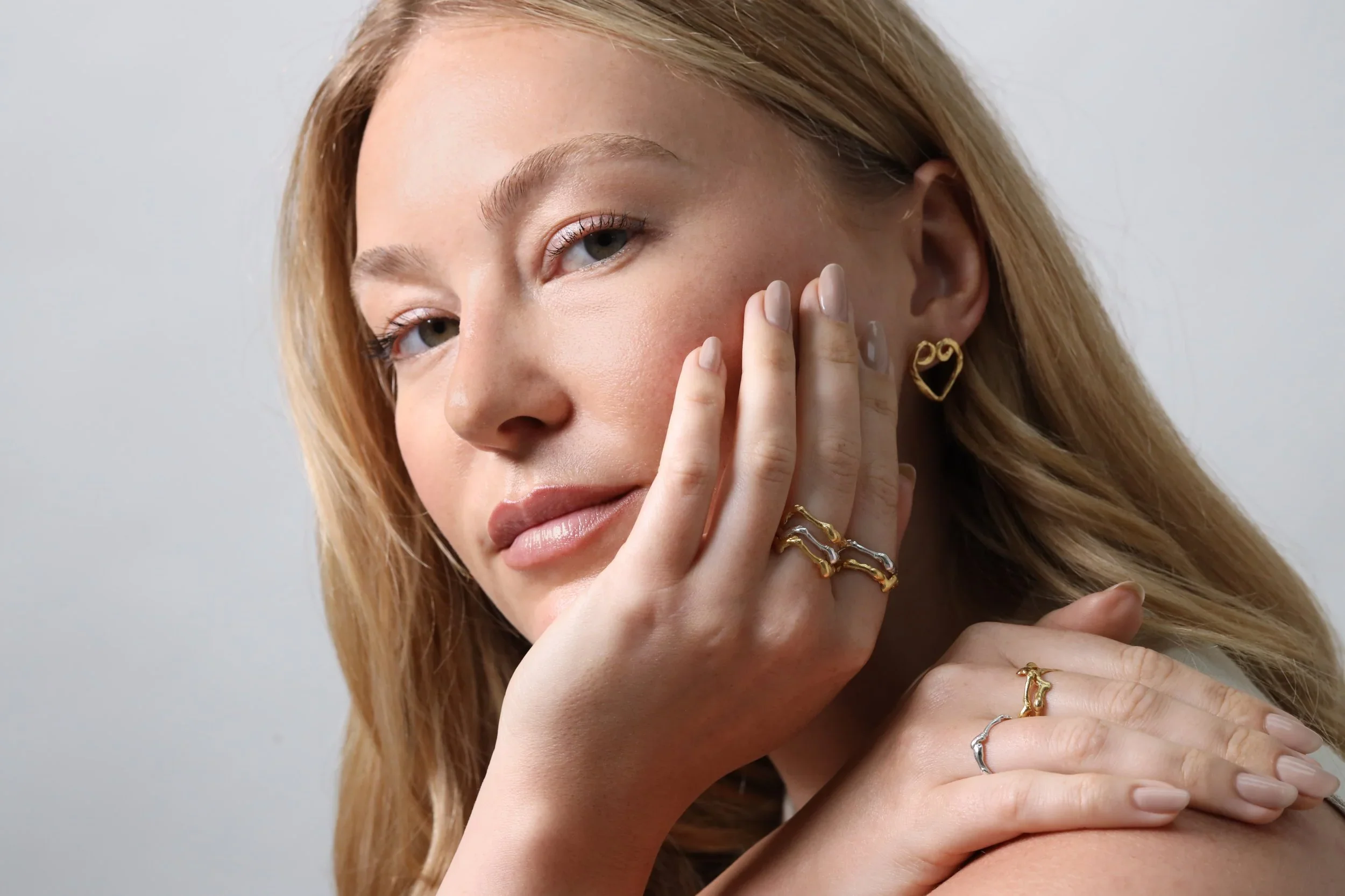 Heart Stud Earrings - Image 3