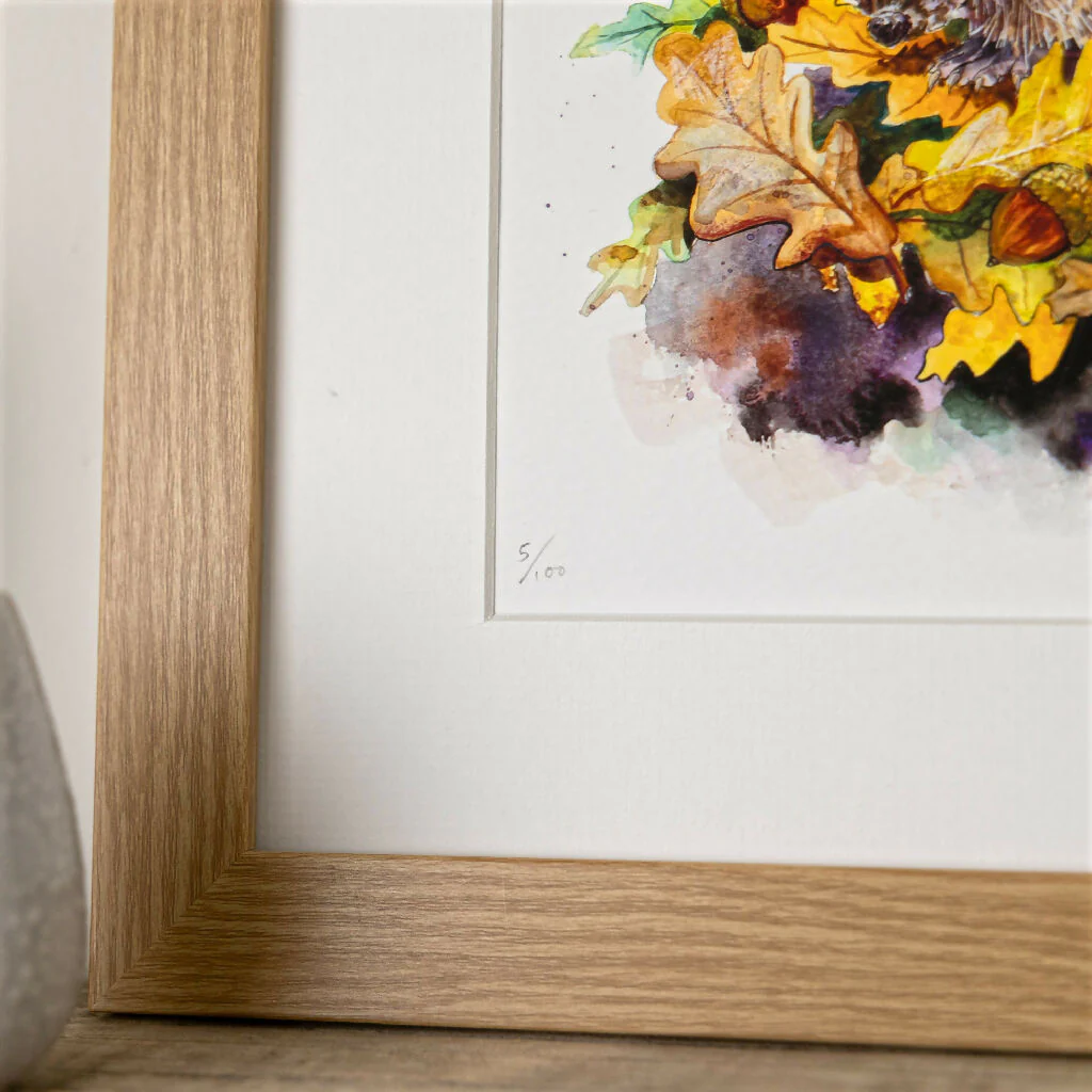 Hedgehogs Limited Edition Print 'Autumnal Snuggles' | Jina Gelder Illustration - Image 6